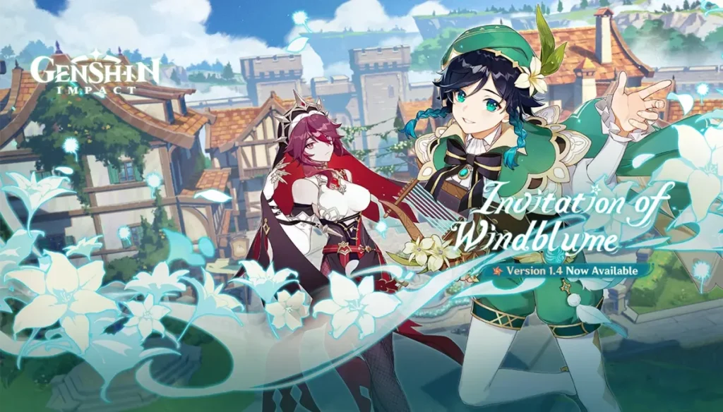 genshin impact version 1.4 Windblume Festival Rosaria